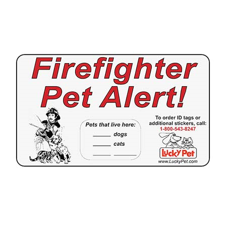 Reflective Fire Fighter Pet Alert Stickers, - Lucky Pet